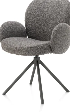 Eetkamerstoelen Met Armleuning-XOOON Jaxon Armstoel Lever, Grafiet
