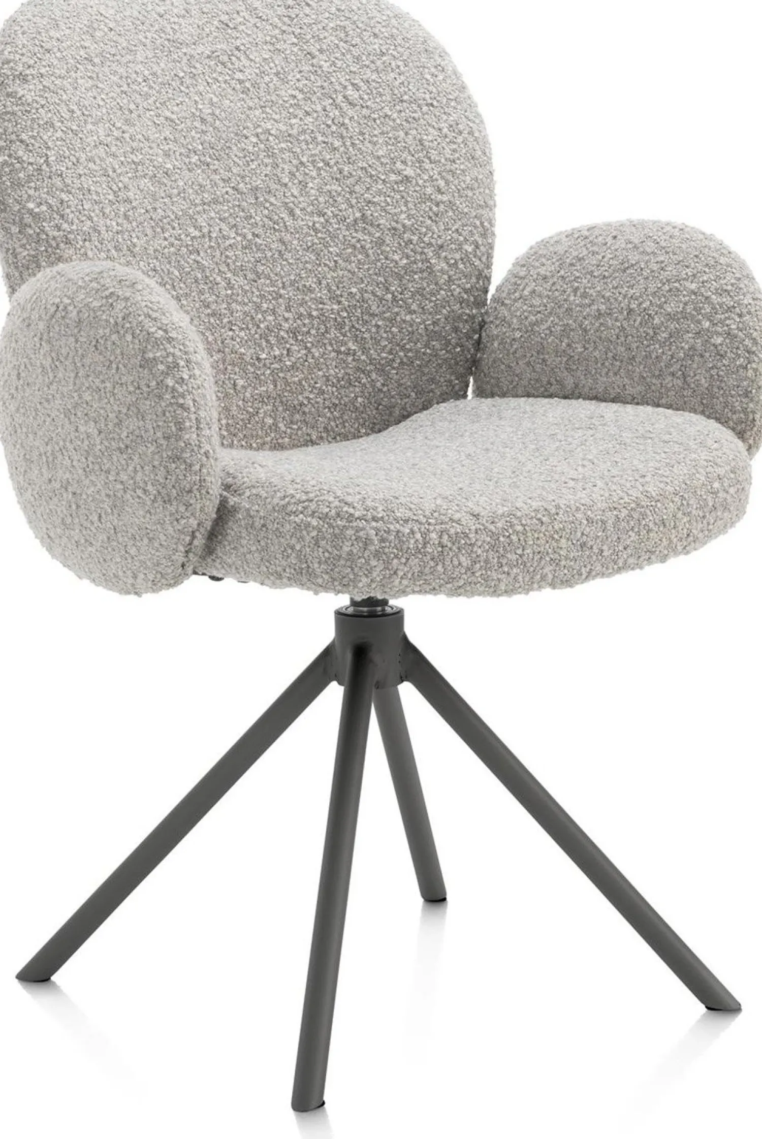 Eetkamerstoelen Met Armleuning-XOOON Jaxon Armstoel Kiezel, Grafiet