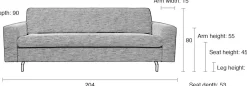 Zitbanken-Zuiver Jean 2,5-Zitsbank Grey