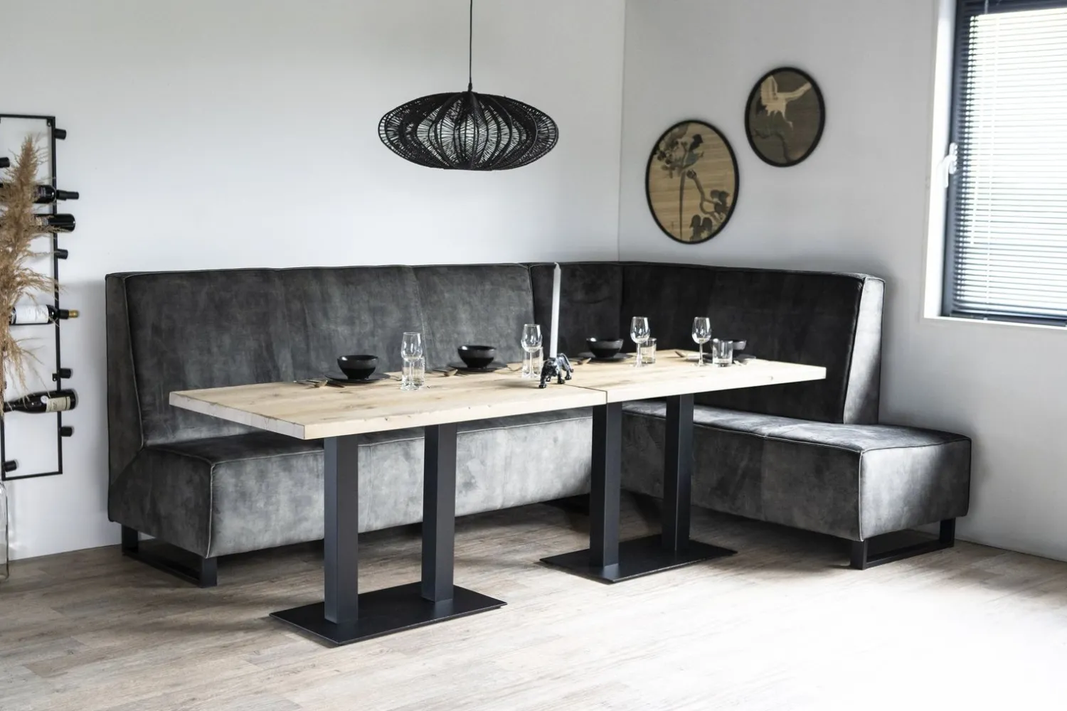 Stoffen Eetkamerbanken-Sevn Jelle Eetkamerbank Cognac