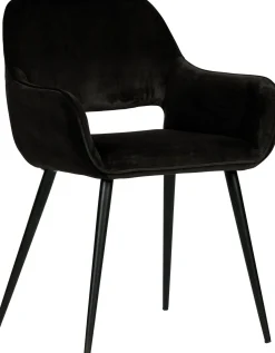 Eetkamerstoelen Met Armleuning-WOOOD Jelle set van 2 Eetkamerstoel Black