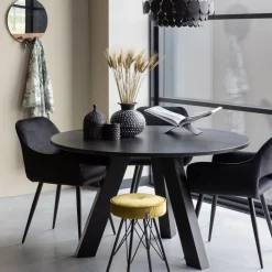 Eetkamerstoelen Met Armleuning-WOOOD Jelle set van 2 Eetkamerstoel Black