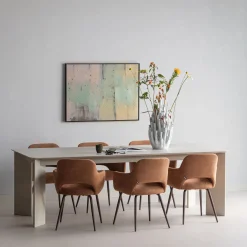 Eetkamerstoelen Met Armleuning-WOOOD Jenny Eetkamerstoel Bruin