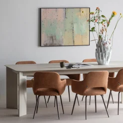 Eetkamerstoelen Met Armleuning-WOOOD Jenny Eetkamerstoel Bruin