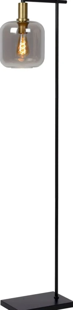 Moderne Vloerlampen|Vloerlampen-Lucide Joanet Vloerlamp Zwart