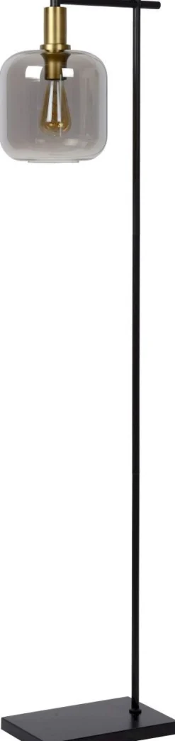 Moderne Vloerlampen|Vloerlampen-Lucide Joanet Vloerlamp Zwart