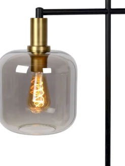 Moderne Vloerlampen|Vloerlampen-Lucide Joanet Vloerlamp Zwart