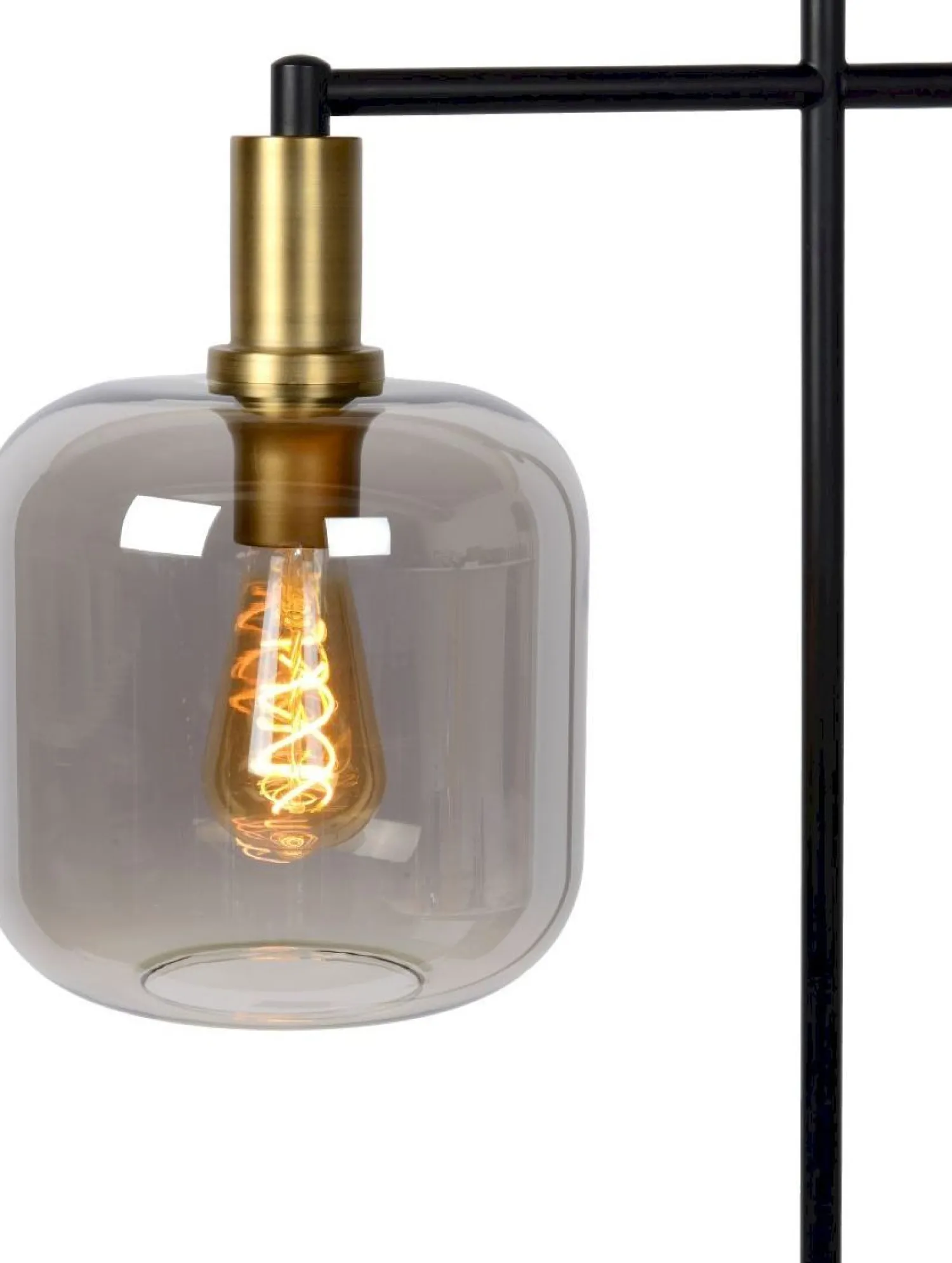 Moderne Vloerlampen|Vloerlampen-Lucide Joanet Vloerlamp Zwart