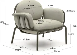 Tuinstoelen|Design Fauteuils-Kave Home Joncols Outdoor Fauteuil Groen