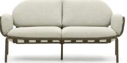 Tuinbanken|Zitbanken-Kave Home Joncols 2-Zits Tuinbank Groen, Beige