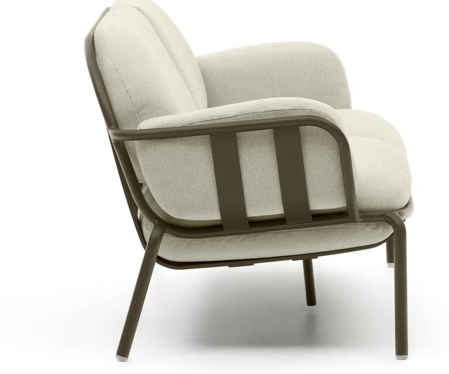 Tuinbanken|Zitbanken-Kave Home Joncols 2-Zits Tuinbank Groen, Beige