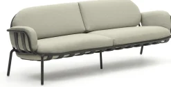 Tuinbanken|Zitbanken-Kave Home Joncols 3-Zits Tuinbank Grijs, Beige