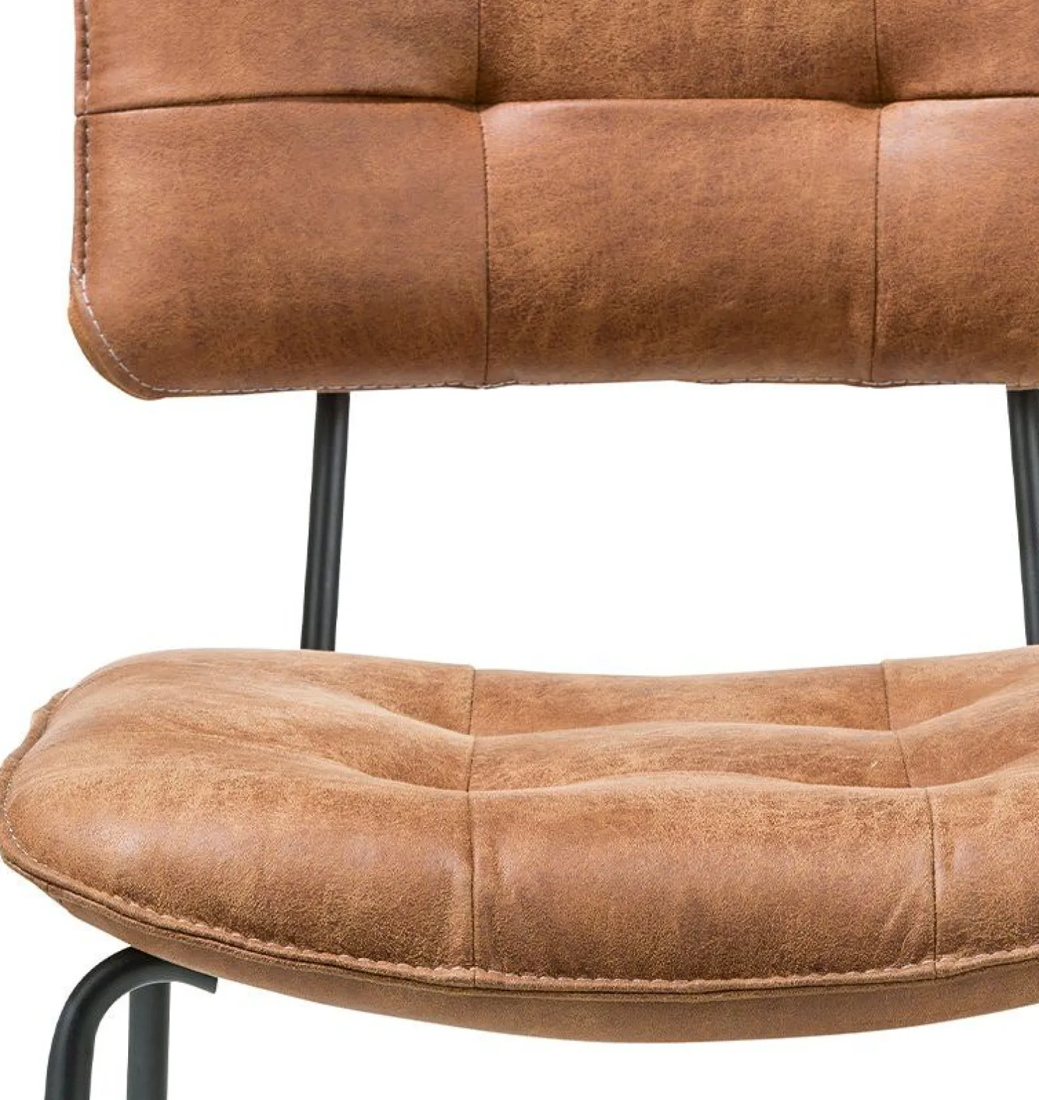 Eetkamerstoelen Zonder Armleuning|Eetkamerstoelen Met Armleuning-Henders en Hazel Julien Eetkamerstoel Cognac