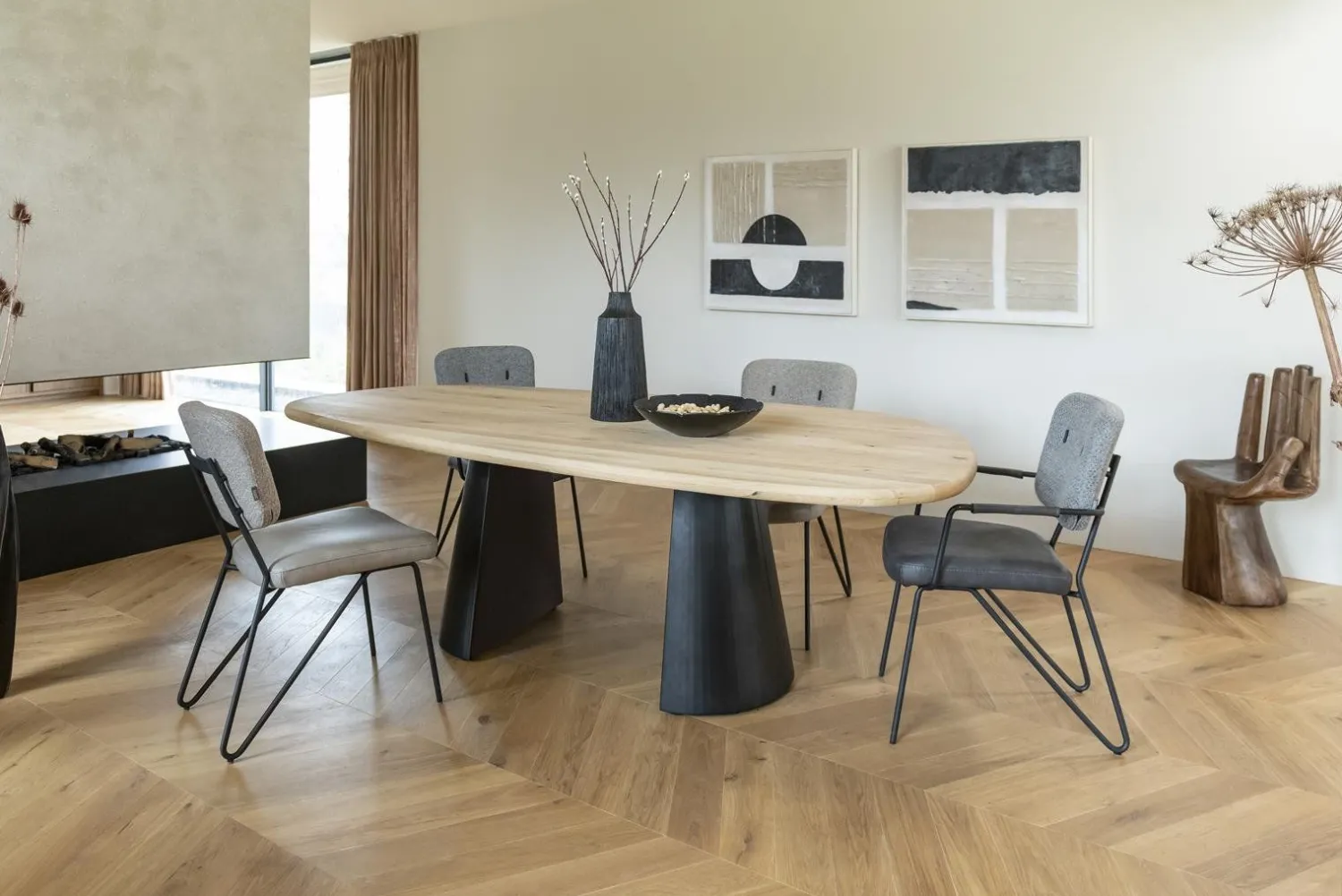 Eetkamerstoelen Zonder Armleuning-XOOON June Eetkamerstoel Groen