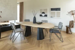 Eetkamerstoelen Zonder Armleuning-XOOON June Eetkamerstoel Licht grijs