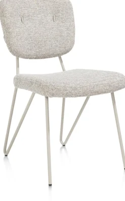 Eetkamerstoelen Zonder Armleuning-XOOON June Luton Eetkamerstoel Silk, Grey