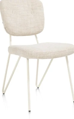 Eetkamerstoelen Zonder Armleuning-XOOON June Luton Eetkamerstoel Nebbia, Creme