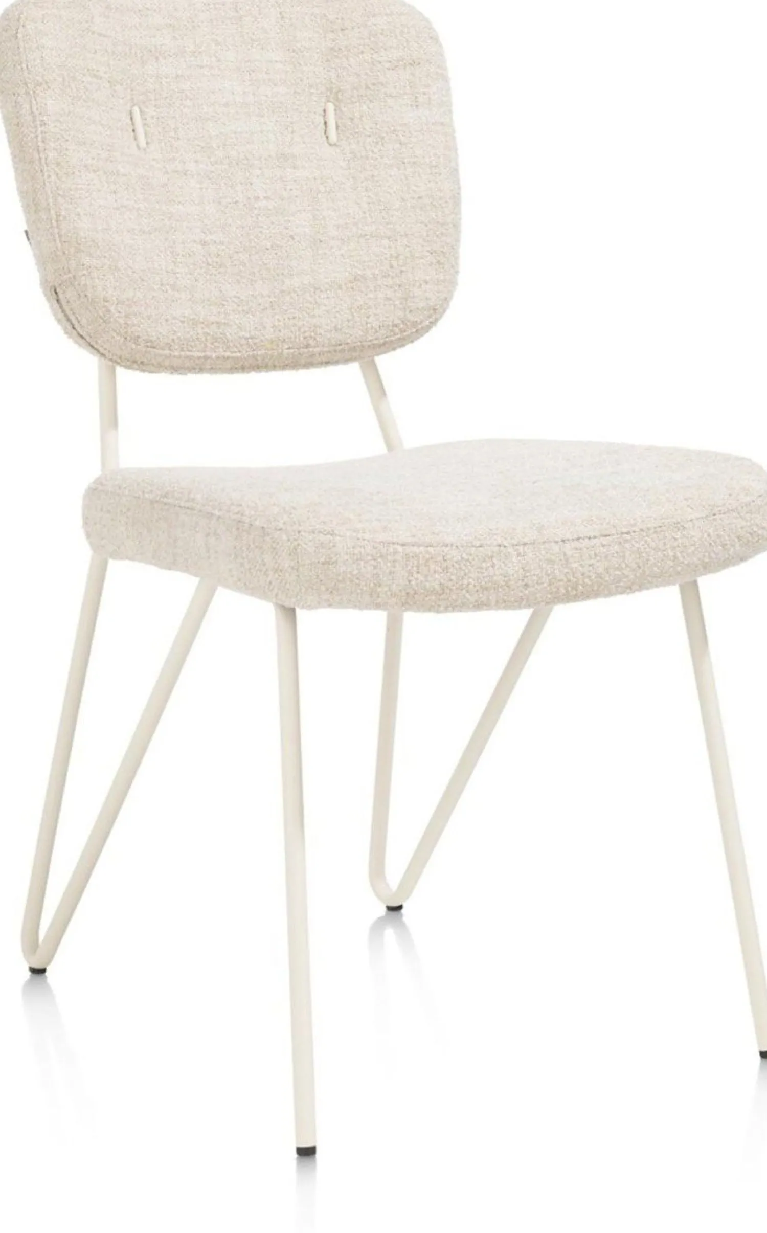 Eetkamerstoelen Zonder Armleuning-XOOON June Luton Eetkamerstoel Nebbia, Creme