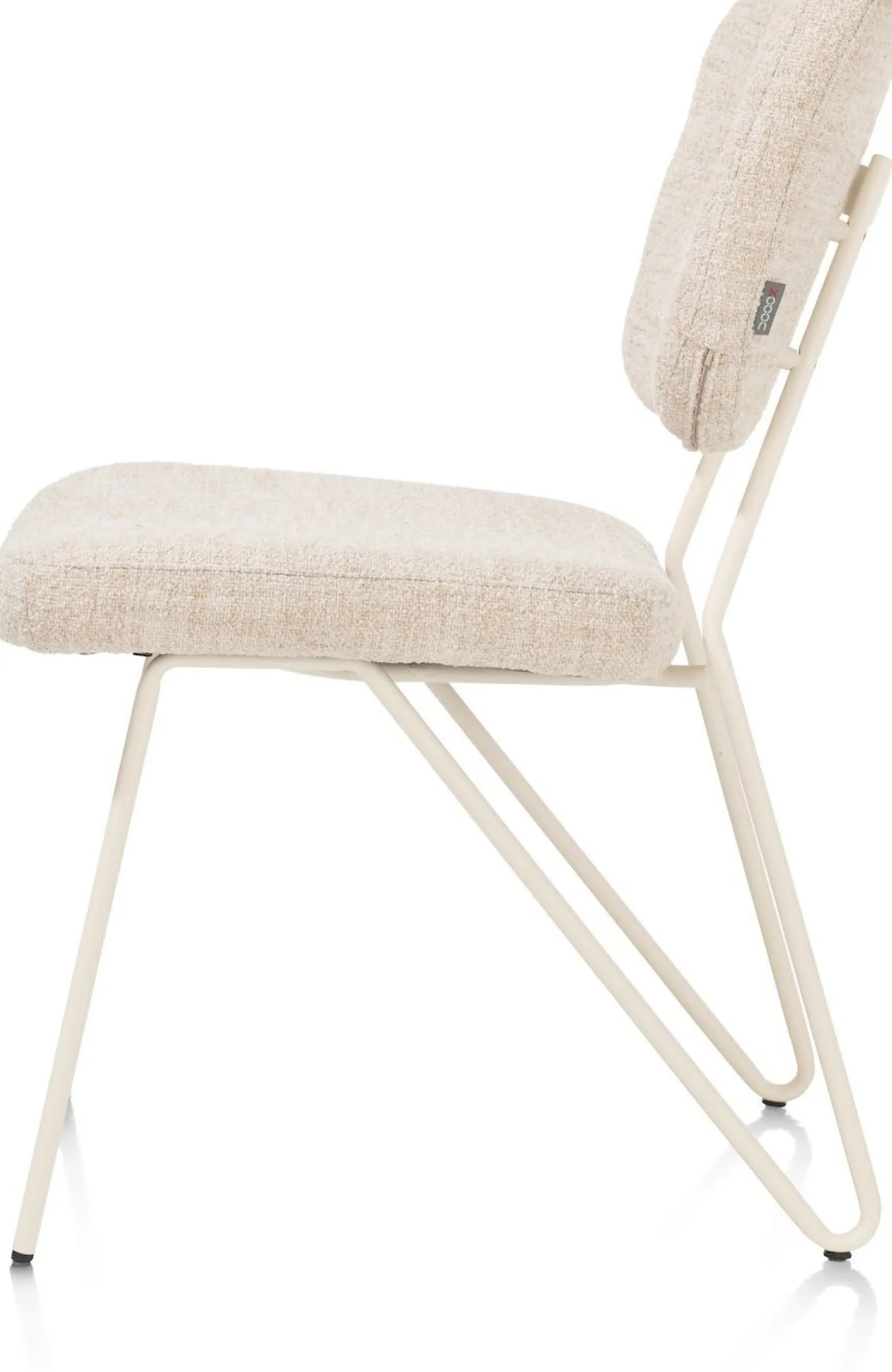 Eetkamerstoelen Zonder Armleuning-XOOON June Luton Eetkamerstoel Nebbia, Creme