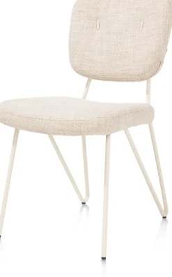 Eetkamerstoelen Zonder Armleuning-XOOON June Luton Eetkamerstoel Nebbia, Creme