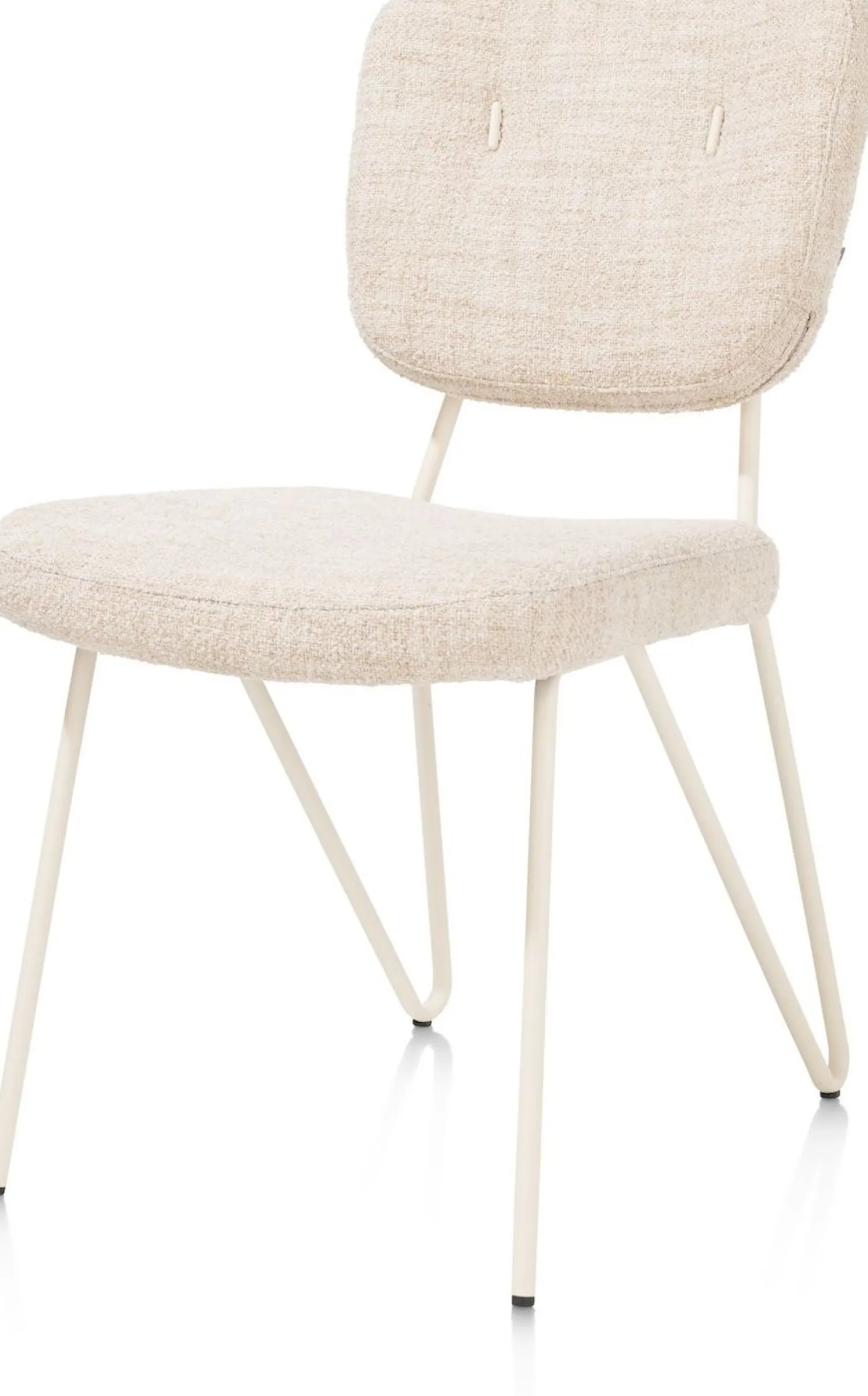 Eetkamerstoelen Zonder Armleuning-XOOON June Luton Eetkamerstoel Nebbia, Creme