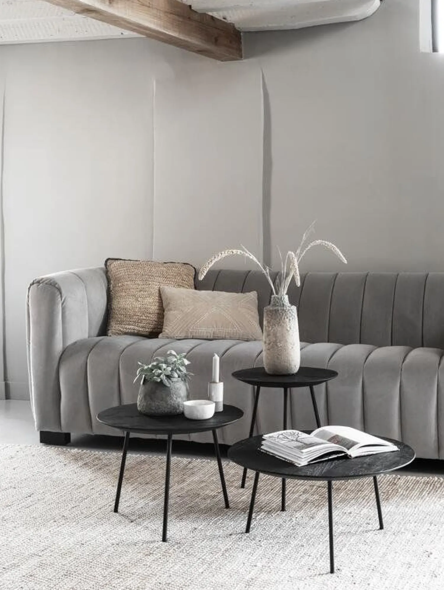 Houten Bijzettafels|Industriële Bijzettafels-DTP Home Jupiter Bijzettafel Black