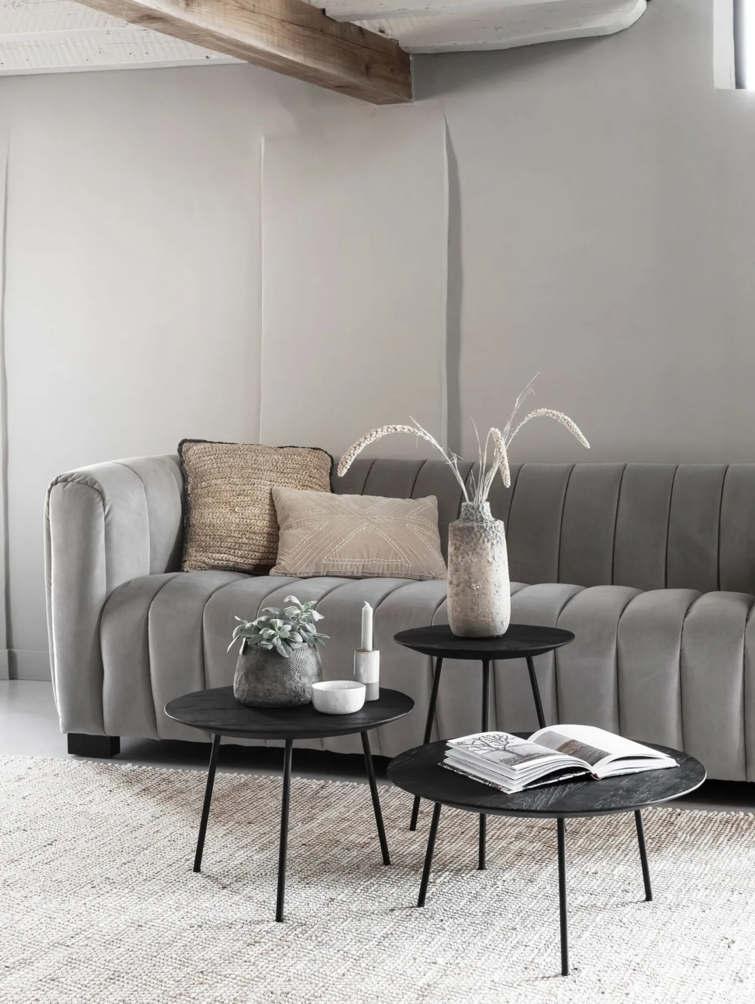 Houten Bijzettafels|Industriële Bijzettafels-DTP Home Jupiter Bijzettafel Black