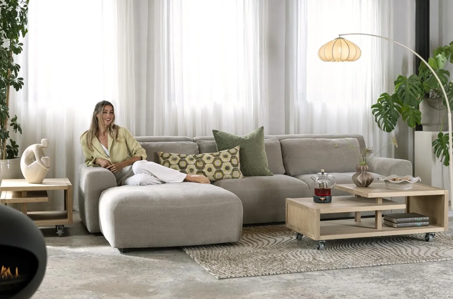 Elementenbanken-Henders en Hazel Kai Elementenbank Creme