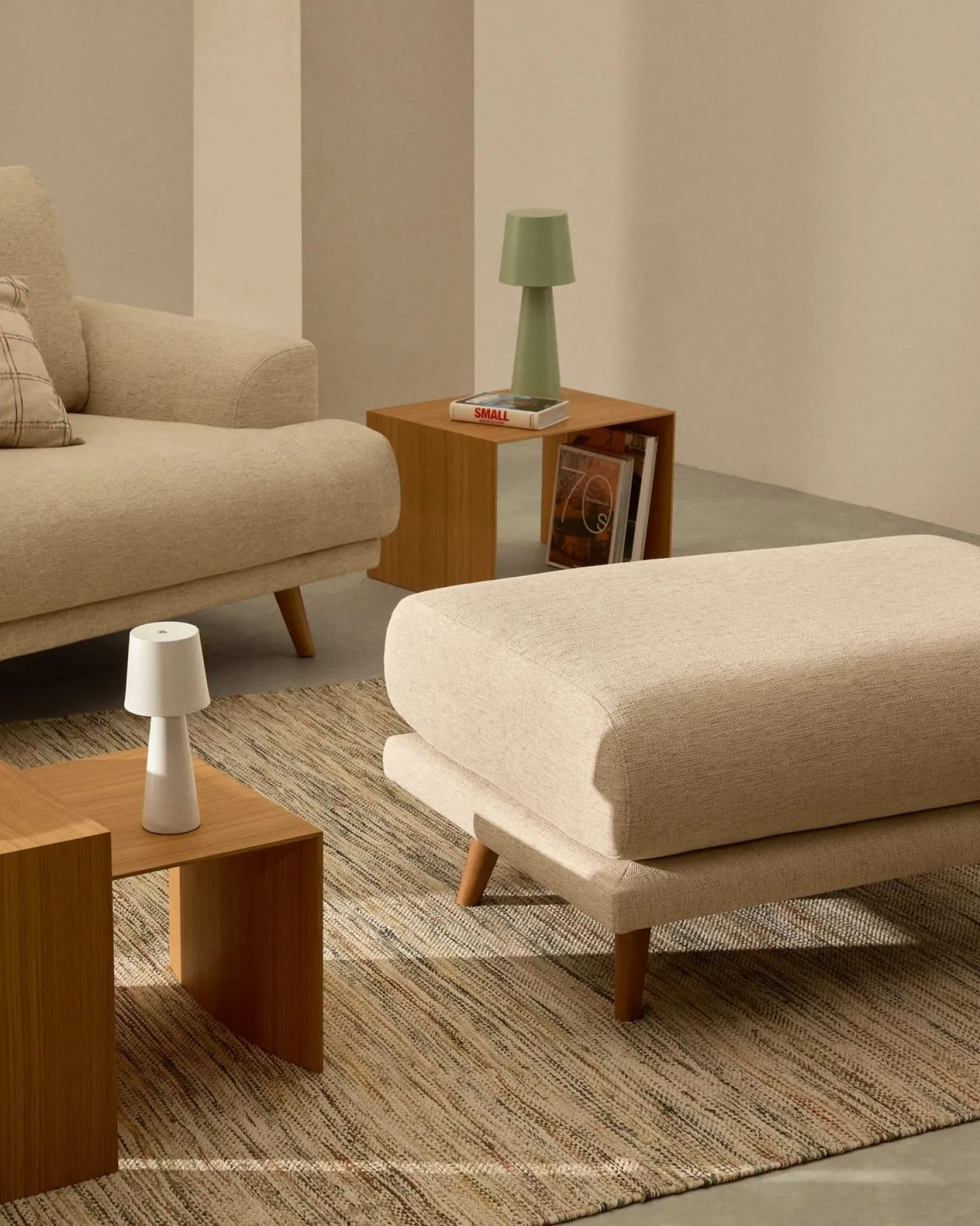 Hockers|Poefs-Kave Home Karin Hocker Beige