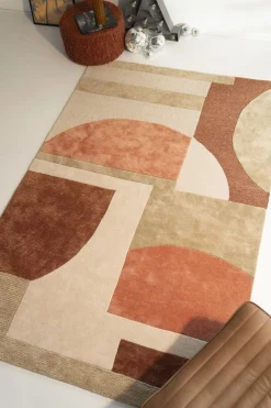 Vloerkleden|Wollen Vloerkleden-By Boo Kazi Vloerkleed Terracotta