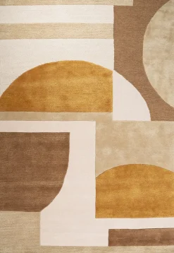 Vloerkleden|Wollen Vloerkleden-By Boo Kazi Vloerkleed Mustard