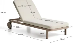 Tuinstoelen-Kave Home Kionia Ligstoel Taupe