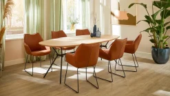 Eetkamerstoelen Met Armleuning-Bree's New World Kiq Armstoel Cognac