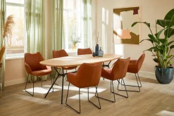 Eetkamerstoelen Met Armleuning-Bree's New World Kiq Armstoel Cognac