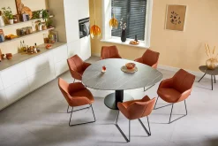 Eetkamerstoelen Met Armleuning-Bree's New World Kiq Armstoel Cognac