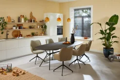 Eetkamerstoelen Met Armleuning-Bree's New World Kiq Armstoel Cognac
