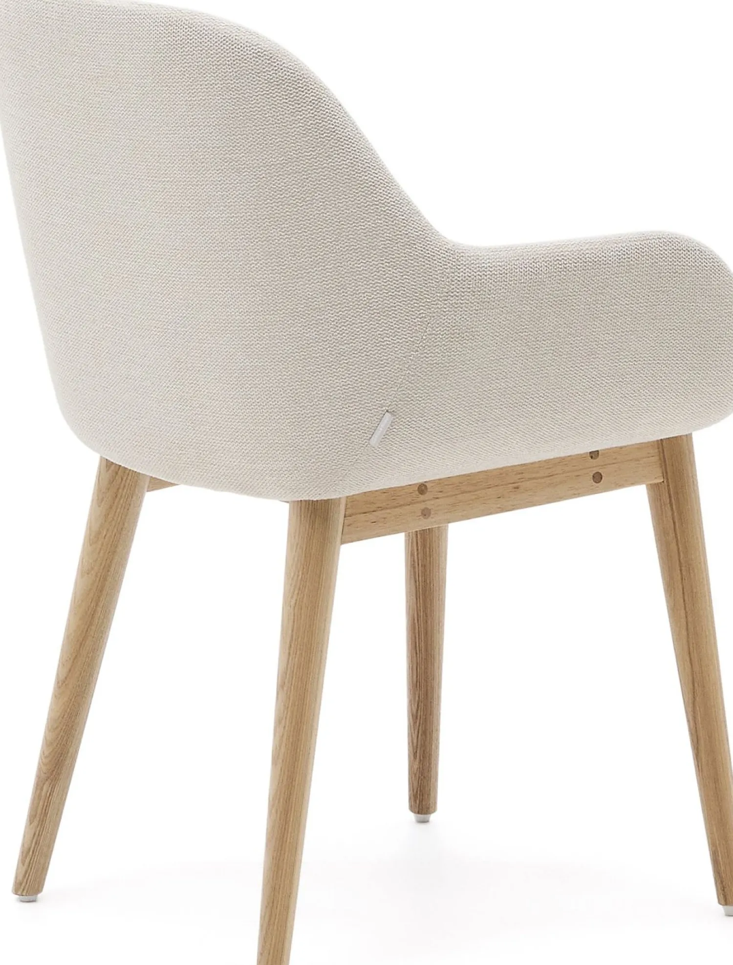 Eetkamerstoelen Met Armleuning-Kave Home Konna Essenhout Eetkamerstoel Creme, Naturel