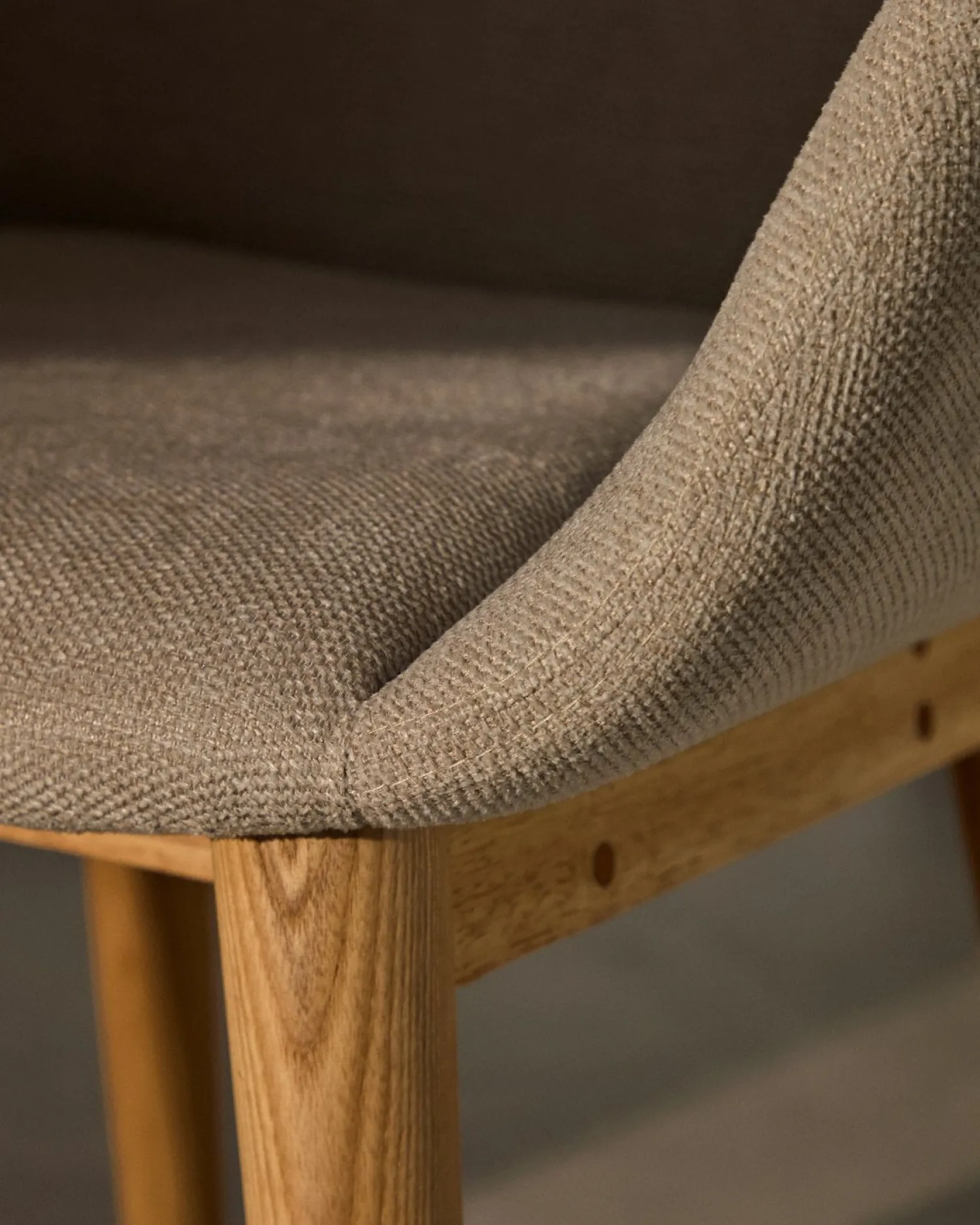Eetkamerstoelen Met Armleuning-Kave Home Konna Essenhout Eetkamerstoel Creme, Naturel