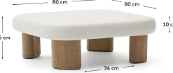 Tuintafels-Kave Home Labra Salontafel Wit, Naturel