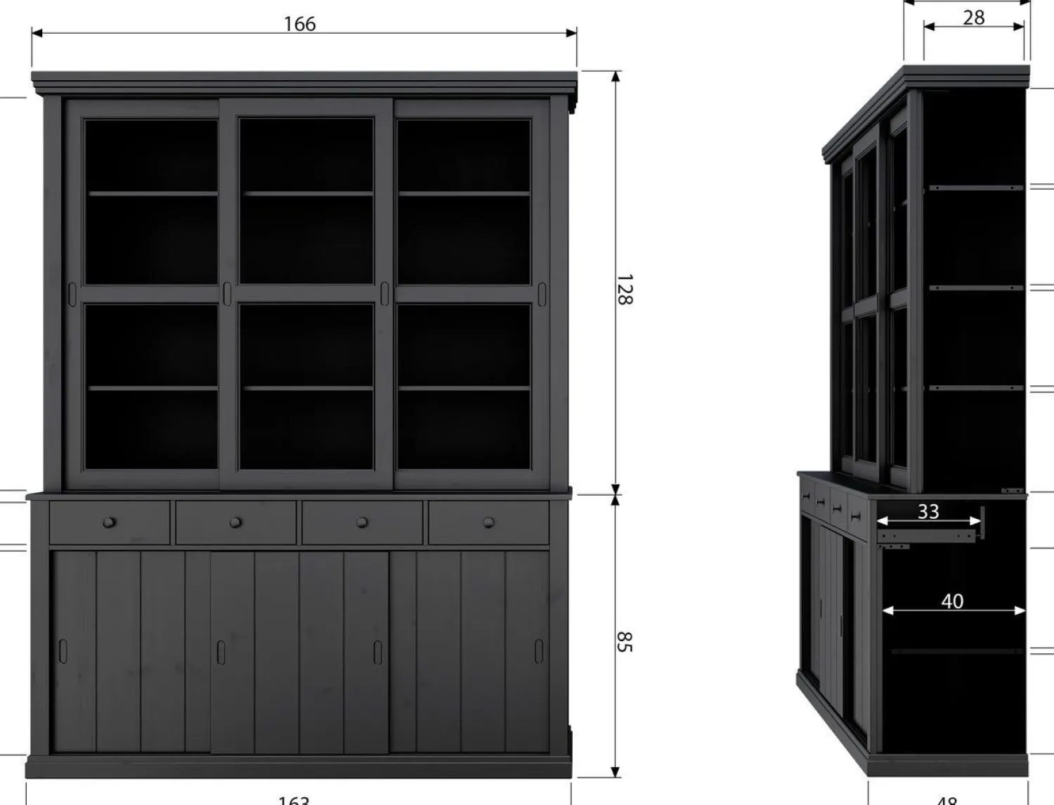 Buffetkasten|Buffetkasten-WOOOD Lagos Buffetkast Black