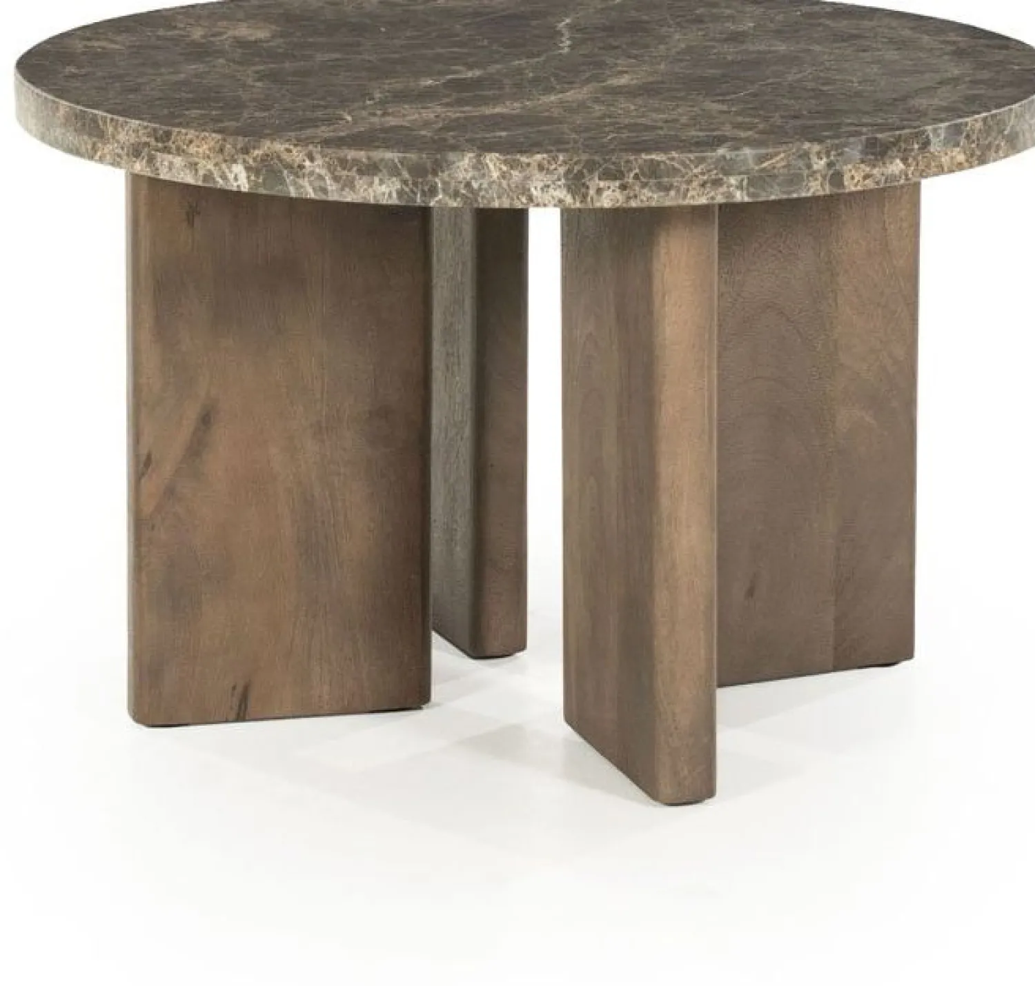 Marmeren Salontafels|Ronde Salontafels-Eleonora Lando Salontafel Bruin
