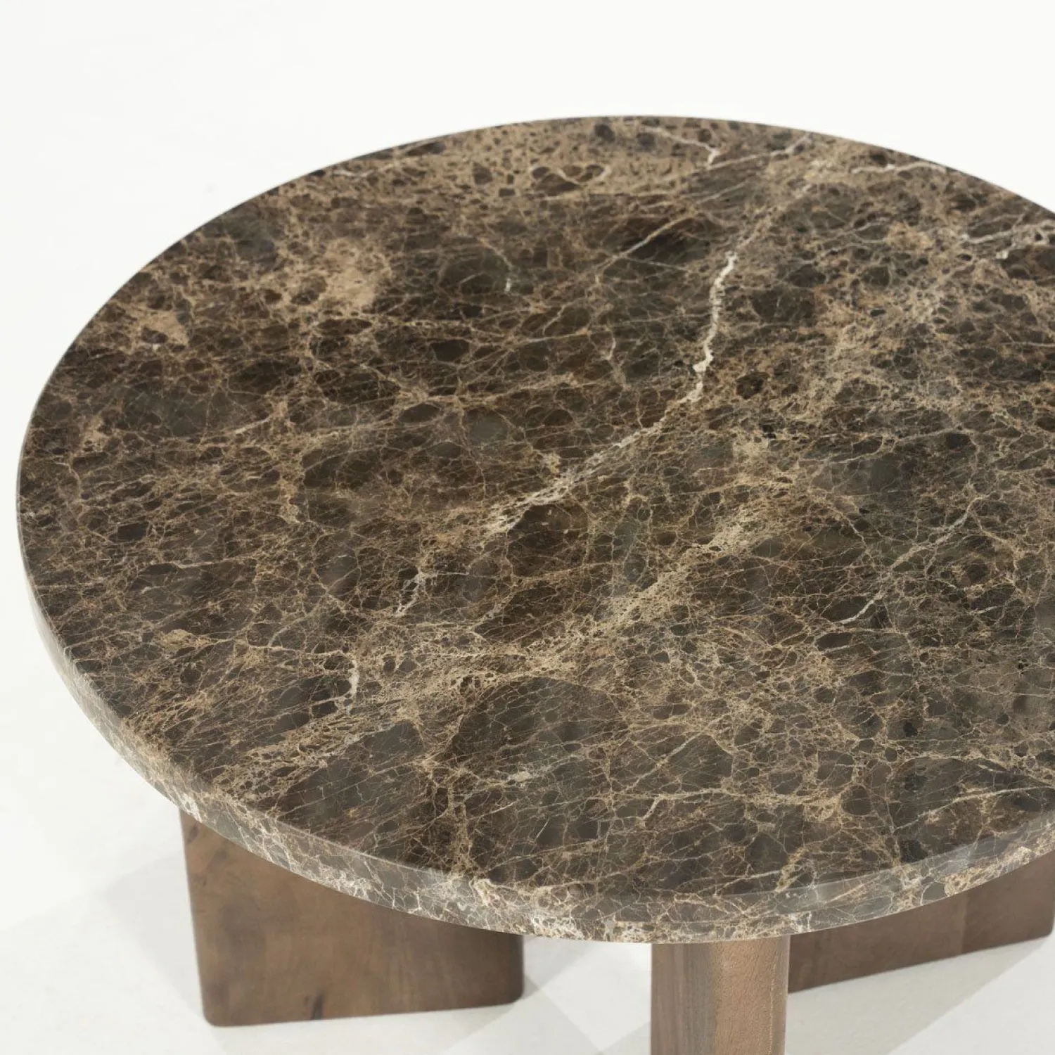 Marmeren Salontafels|Ronde Salontafels-Eleonora Lando Salontafel Bruin