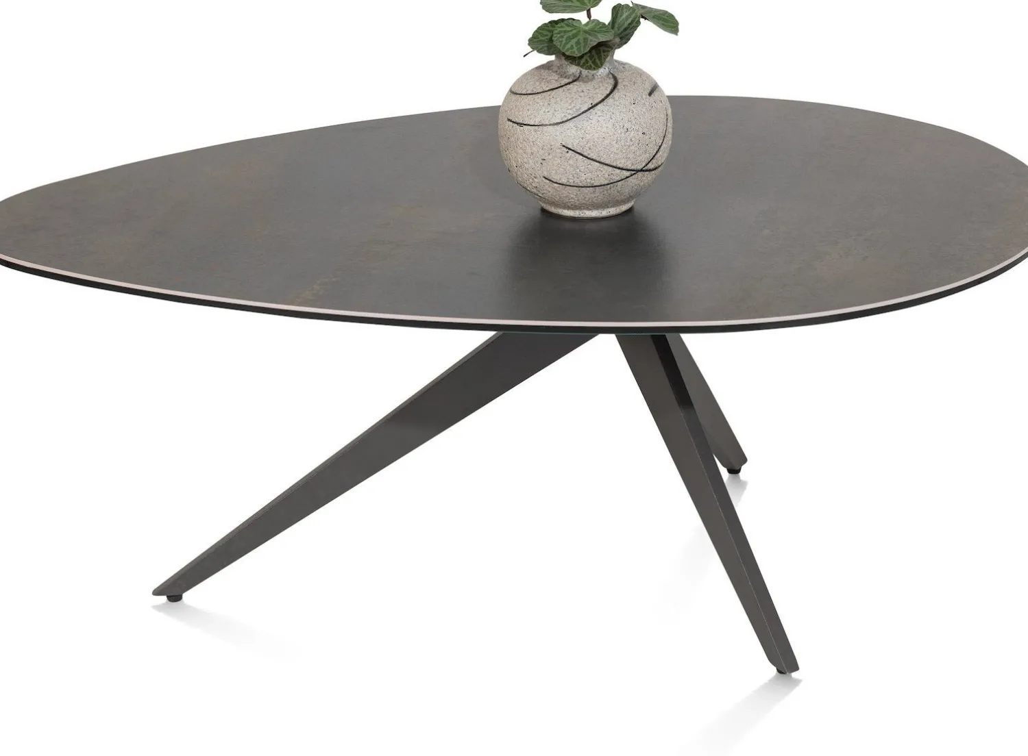 Ovale Salontafels-Henders en Hazel Lazio Salontafel Antraciet