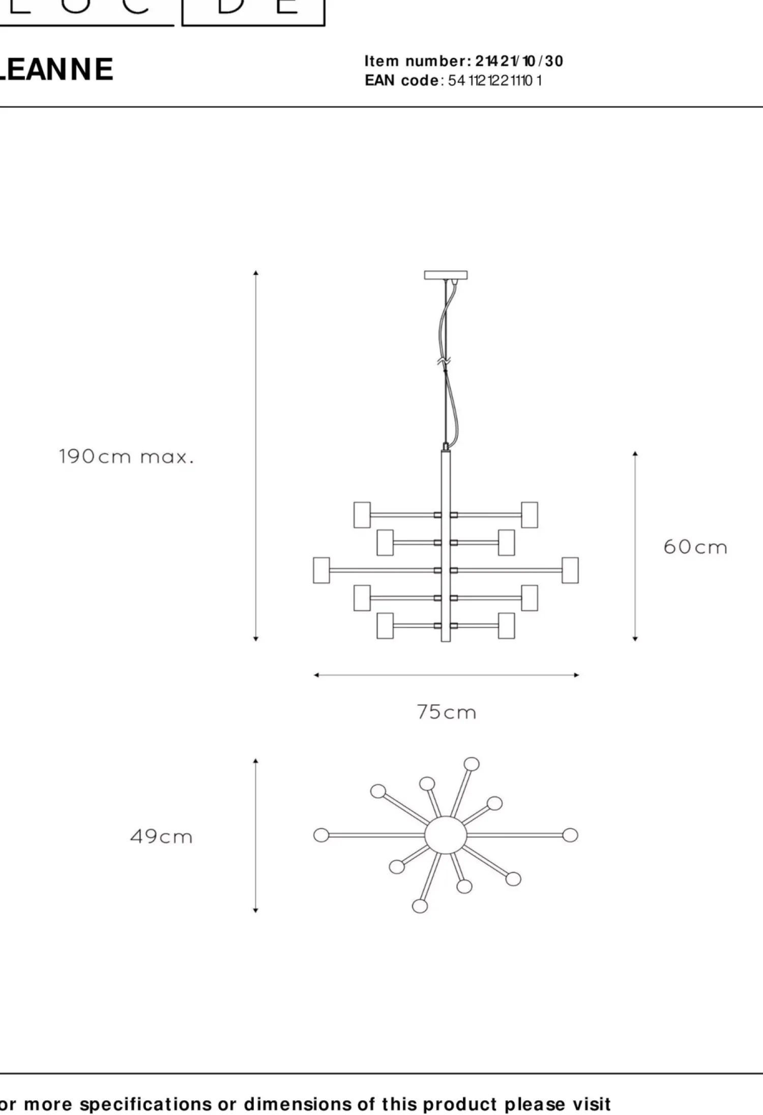 Hanglampen|Hanglampen-Lucide Leanne Hanglamp Zwart