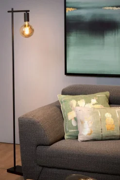 Industriële Vloerlampen|Vloerlampen-Lucide Leanne Vloerlamp Zwart