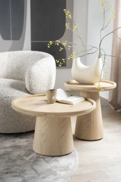 Ronde Bijzettafels-Eleonora Leia Bijzettafel Naturel