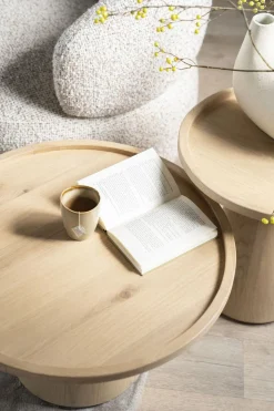 Ronde Bijzettafels-Eleonora Leia Bijzettafel Naturel