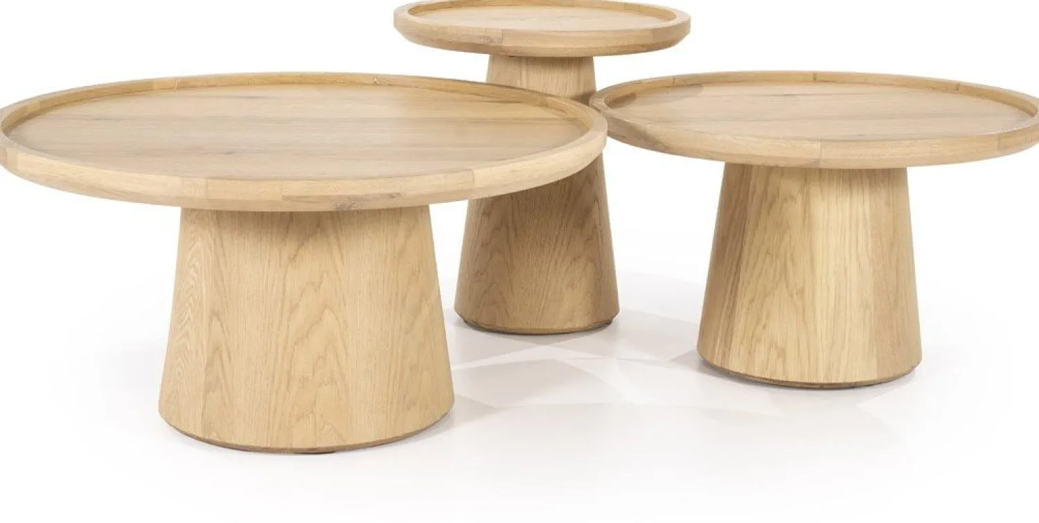 Ronde Bijzettafels-Eleonora Leia Bijzettafel Naturel