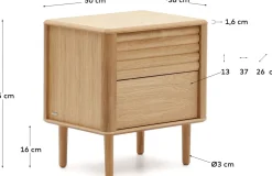 Nachtkastjes-Kave Home Lenon Nachtkast Naturel