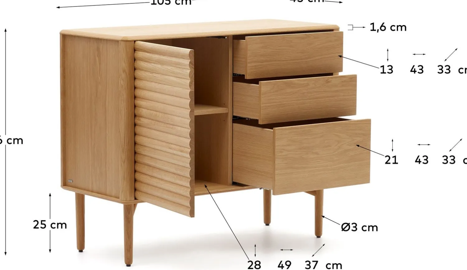 Dressoirs-Kave Home Lenon Dressoir Naturel